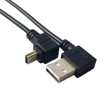 Custom USB Cable 90 Degree Left Angle USB 2.0 Male to UP Angle MINI 5P Extension Cable